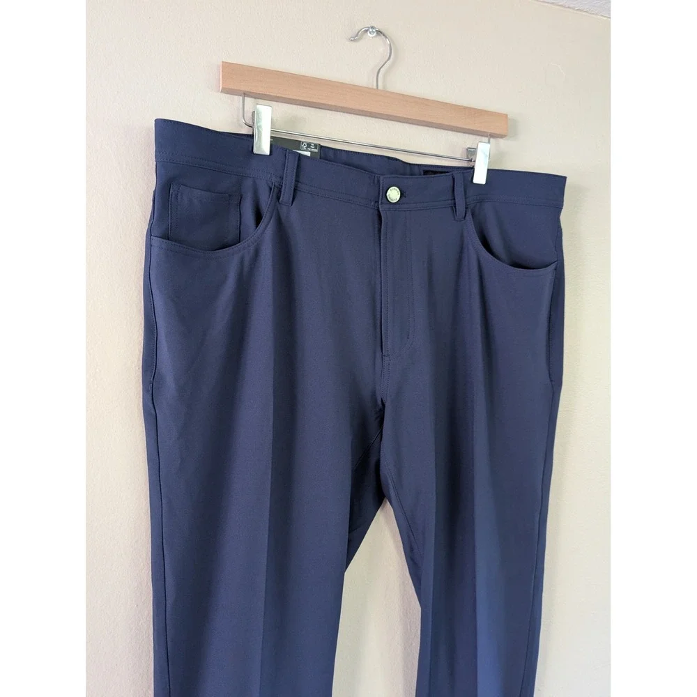 Dunning Mens Stretch Performance Golf Pants Navy‎ Blue 38/30 Athletic Tech Chino
